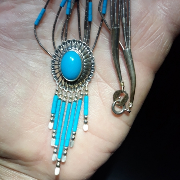 Vintage Carolyn Pollack Turquoise Liquid Silver - Picture 4 of 4